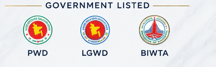 Official emblems — NJ is registered with PWD and enlisted with LGWD and BIWTA